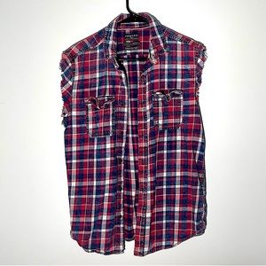 Homemade Cut-off Button-Up Flannel